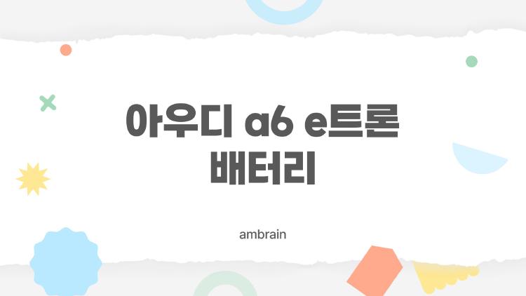 아우디 a6 e트론 배터리