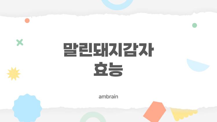 말린돼지감자효능