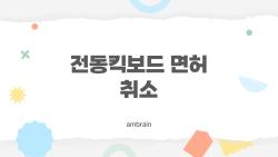 전동킥보드 면허 취소, 한 방에 집어삼키는 진짜 이유