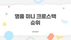 명품 미니 크로스백 순위, 2026 데일리 백으로 딱인 TOP5 공개