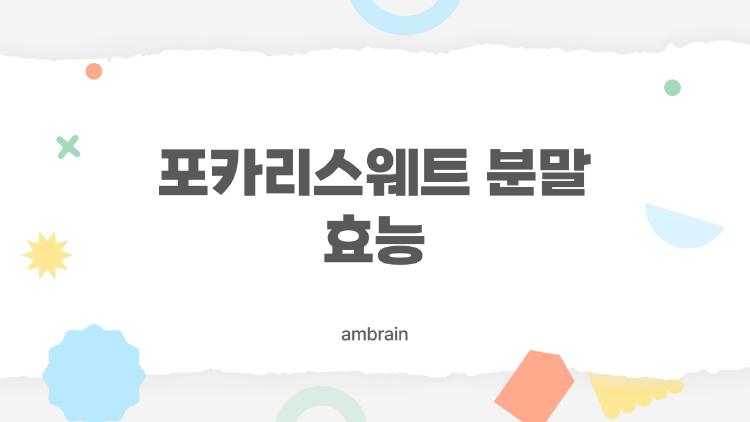포카리스웨트 분말 효능