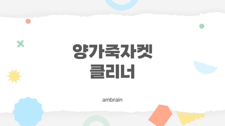 양가죽자켓 클리너